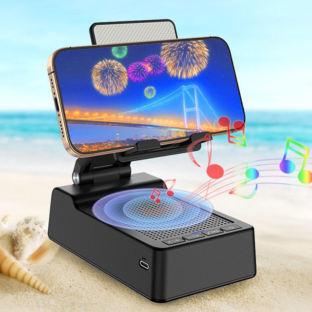 Phone Stand with Wireless HD Bluetooth Speaker and Anti-Slip Base