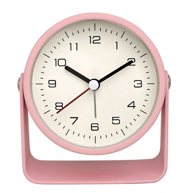 Retro Analog Silent Alarm Clock – 360° Rotating Battery-Operated Sturdy Metal Build