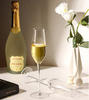 Engraved Crystal Champagne Flutes – Pack of 2 Carved Design High-Foot Glasses