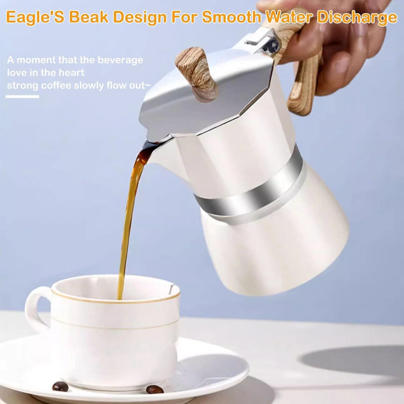 Moka Coffee Pot – Stovetop Espresso Maker for Home Office & Outdoor Use