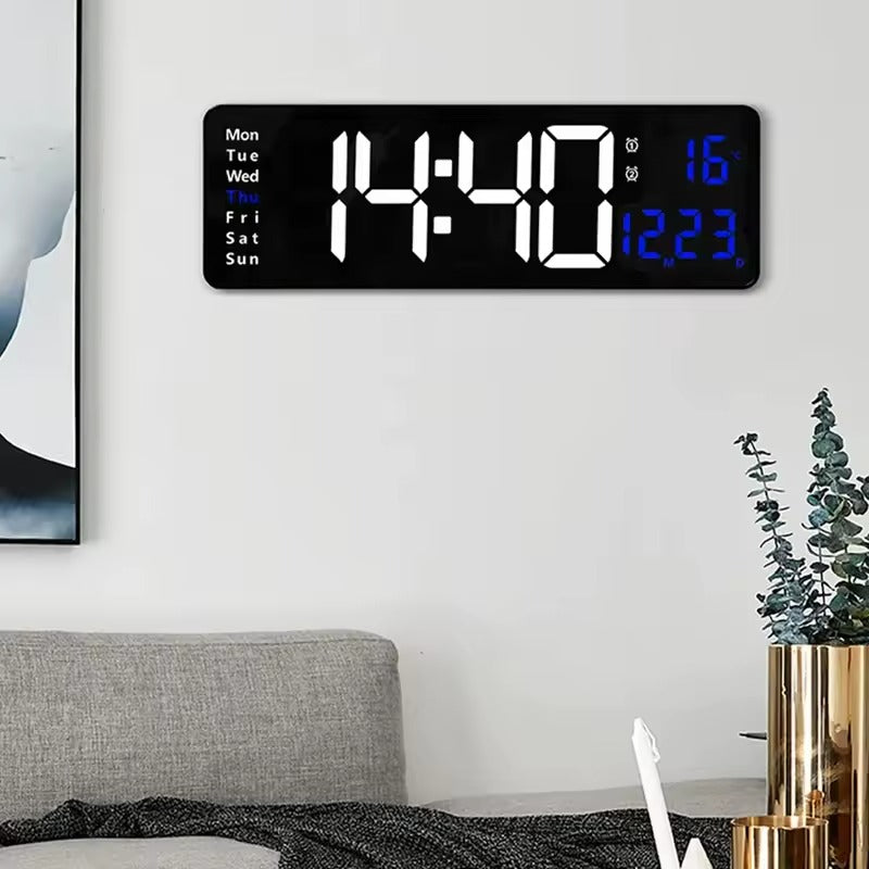 Digital Wall Clock RGB 16" – Large Display Remote Auto Dimmer Date & Temp