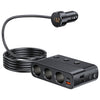 7-in-1 Car Cigarette Lighter Adapter – 128W, USB & Voltage Display
