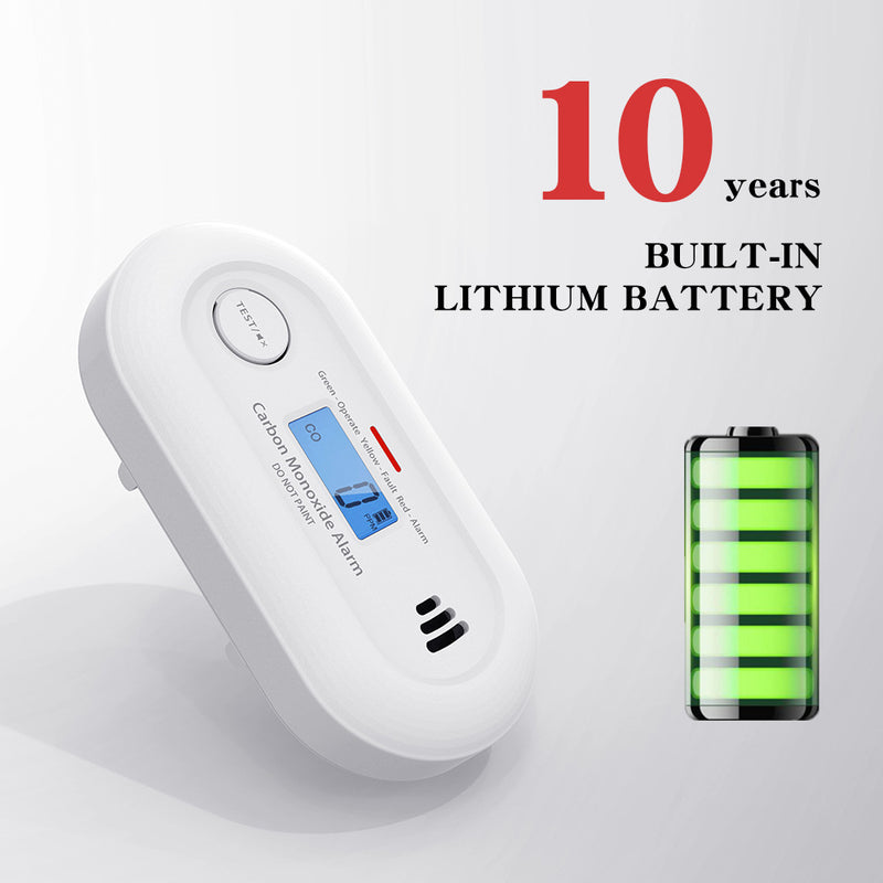 Carbon Monoxide Detector – 10-Year Battery CO Alarm with LCD