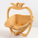Collapsible Bamboo Fruit Bowl – Eco-Friendly Foldable Wooden Basket and Trivet
