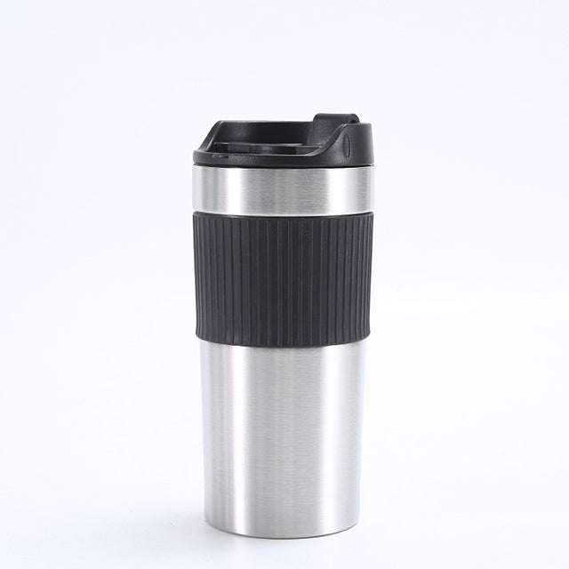 Stainless Steel French Press Coffee Maker – Vacuum Insulated Travel Mug 450ml