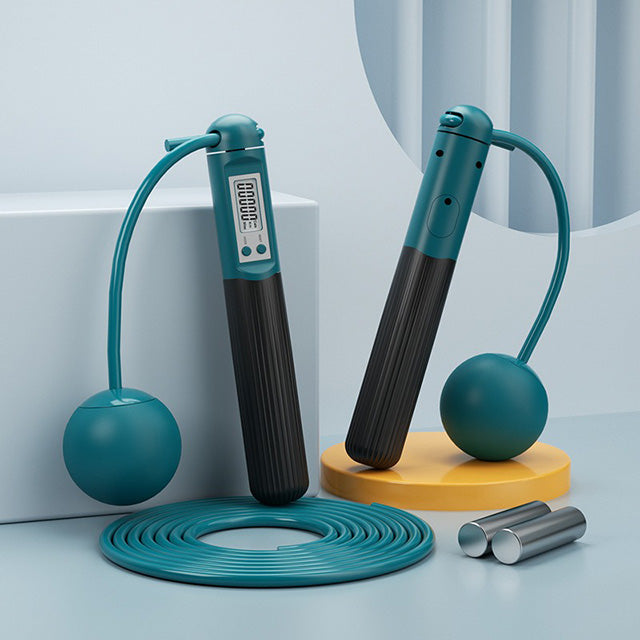 Cordless Weighted Skipping Rope – Digital Counter Portable Fitness Equipment