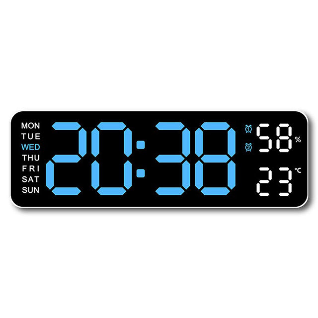 Digital LED Wall Clock 9 inch – Alarm Calendar & Temperature Display for Home or Office