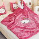 Hello Kitty 2-in-1 Embroidered Pillow Blanket – Foldable Arctic Fleece Cushion & Nap Blanket