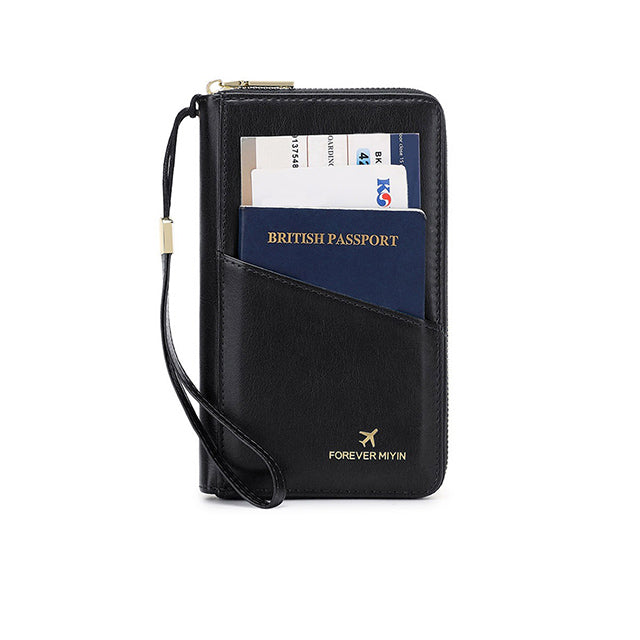 RFID-Blocking Passport Holder – Slim Travel Wallet with  Strap for Security On-the-Go