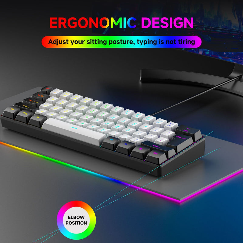 RGB Gaming Keyboard – 61-Key Compact Wired Membrane Keyboard with Colorful Backlight
