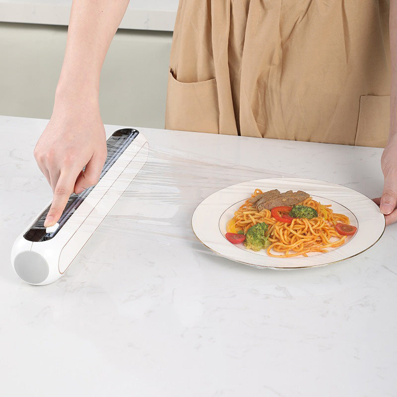 Cling Film & Aluminum Foil Dispenser with Slide Cutter – Reusable Kitchen Organizer