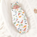 Organic Baby Swaddle Set – Cotton Sleeping Bag and Hat for Newborns