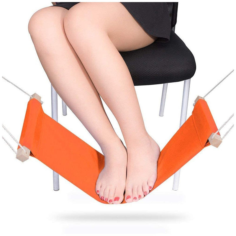 Under Desk Foot Hammock – Adjustable Footrest with Metal Hooks for Office & Home