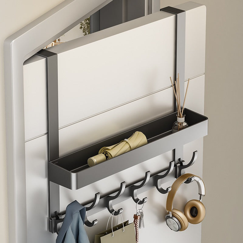 Space-Saving Door Hook – No-Drill Aluminum Steel Hanger with 5 Hooks