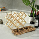 10-Bottle Folding Wooden Wine Rack – Compact Wine Storage Display
