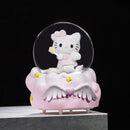 Sanrio Mini Luminous Crystal Ball – Hello Kitty & Pochacco Glowing Desktop Decoration