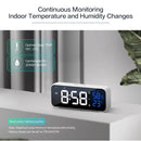 LED Voice-Controlled Alarm Clock – Mirror Display Temp & Humidity Dual Alarms