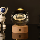 3D Crystal Ball Night Light – Luminous Decorative Ball Table Lamp with Wooden Base