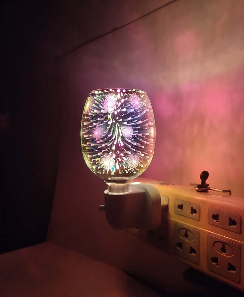 3D Glass Electric Wax Melt Burner – Aromatherapy Wax Melting Lamp & Oil Diffuser