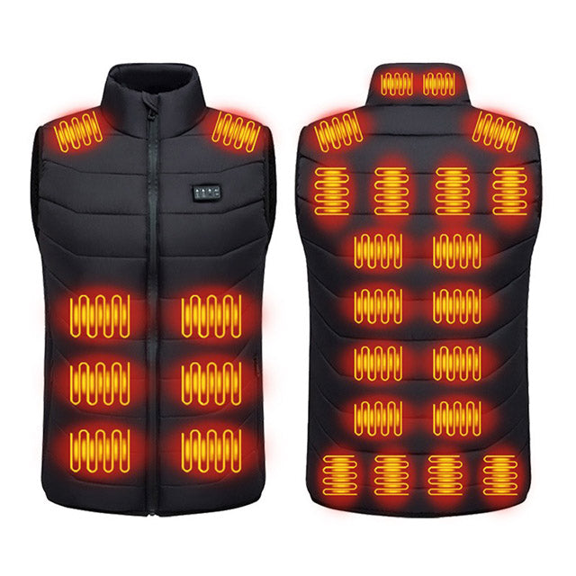 USB Heated Gilet – Rechargeable Winter Jacket with 4 Heat Settings and 28 Heating Zones