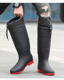 Waterproof High-Top Wellies – Non-Slip Wear-Resistant Rubber Work Boots with Plush Lining