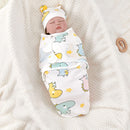 Organic Baby Swaddle Set – Cotton Sleeping Bag and Hat for Newborns