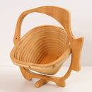 Collapsible Bamboo Fruit Bowl – Eco-Friendly Foldable Wooden Basket and Trivet