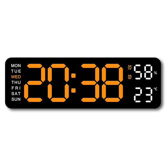 Digital LED Wall Clock 9 inch – Alarm Calendar & Temperature Display for Home or Office