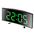 Digital Mirror Alarm Clock – LED Display USB Charging Snooze 12/24H Battery Backup
