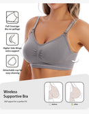 High-Quality Maternity Nursing Bra – 3 Pack Seamless Cotton Push-Up Breastfeeding Bra