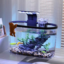 Desktop Fish Tank – Small Aquarium with LED Light Filter & Anti-Slip Base