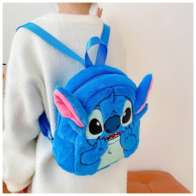 Stitch 3D Plush Toddler Backpack – Cute Mini Furry Cartoon Bag for Kids