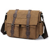 Vintage Canvas Messenger Bag – 16" Laptop Shoulder Bag for Work School & Travel