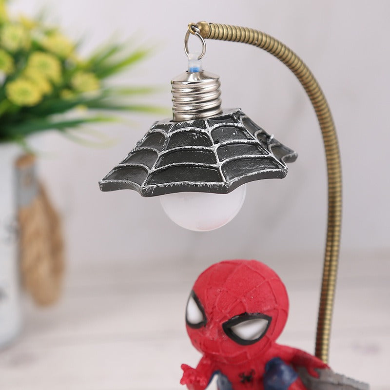 Spiderman Superhero Streetlight LED Desk Lamp – Resin Night Light for Kids