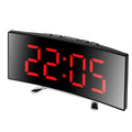 Digital Mirror Alarm Clock – LED Display USB Charging Snooze 12/24H Battery Backup