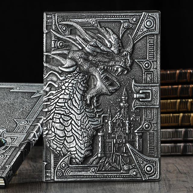 Dungeons and Dragons Journal – 400 Page Leather Notebook with 3D Dragon Design