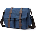 Vintage Canvas Messenger Bag – 16" Laptop Shoulder Bag for Work School & Travel