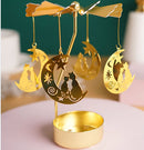 Pack of 2 Metal Rotary Candle Holder – Spinning Tea Light Carousel Candlestick