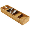 Compact Bamboo Cutlery Tray Organizer – 5 Compartments Holds 24+ Pieces