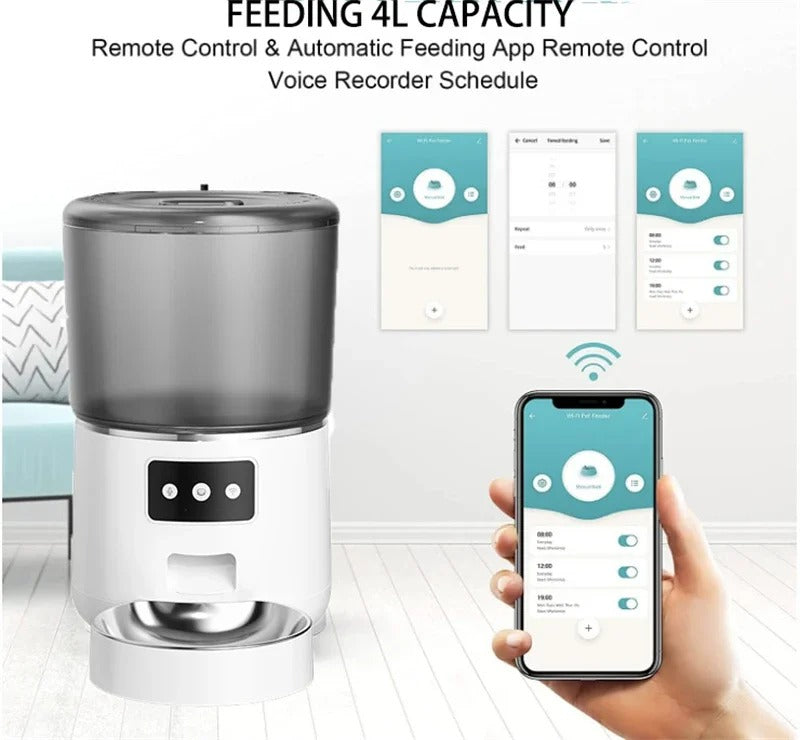 Smart WiFi Pet Feeder for Cats & Dogs – 4L Automatic Dispenser