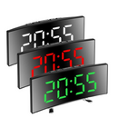 Digital Mirror Alarm Clock – LED Display USB Charging Snooze 12/24H Battery Backup