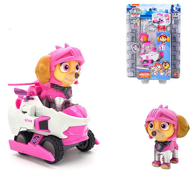 Authentic Paw Patrol Rescue Knight Toys – Pull Back Cars Building Block Set