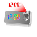 Projection Alarm Clock – LED Display 180° Projector Temp Snooze Night Mode Mains Powered