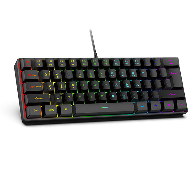 RGB Gaming Keyboard – 61-Key Compact Wired Membrane Keyboard with Colorful Backlight