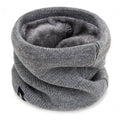 Unisex Winter Neck Warmer – Knitted Snood Scarf with Thick Plush Lining