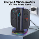 Switch 2 JoyCon Charging Dock – Fast Charger Stand for Left & Right Wireless Controllers (4 Slots)