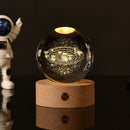 3D Crystal Ball Night Light – Luminous Decorative Ball Table Lamp with Wooden Base