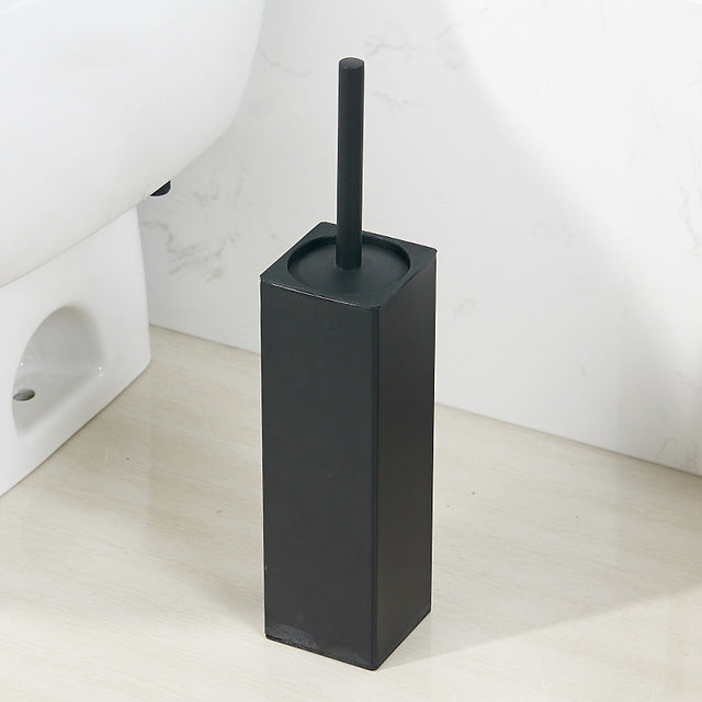 Square Standing Toilet Brush with Holder – Sleek 304 Stainless Steel Durable Finish