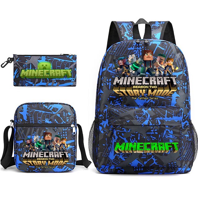 Minecraft Backpack Set with Pencil Case and Bag