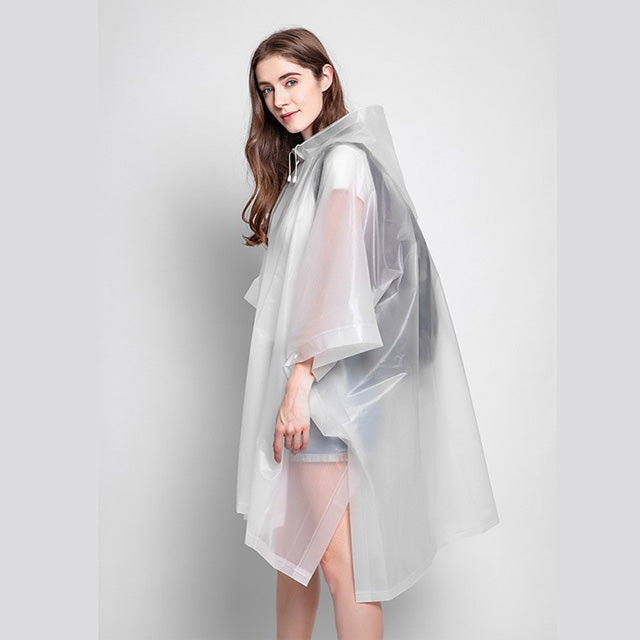 Adult EVA Waterproof Rain Poncho – Durable Cloak with Side Buckle